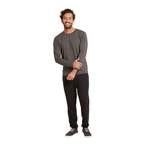Boody Men´s Long Sleeve Crew T-shirt Dark Marl | Str. S
