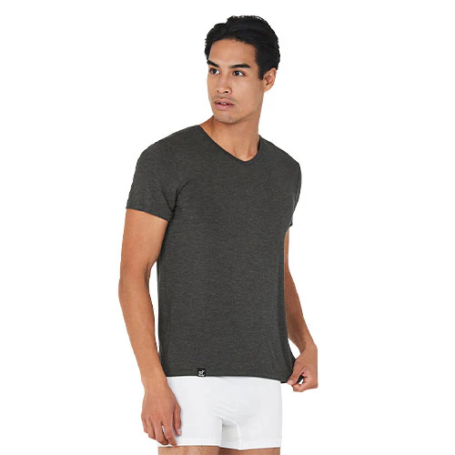 Boody Men´s V-neck T-shirt Dark Marl | Str. M