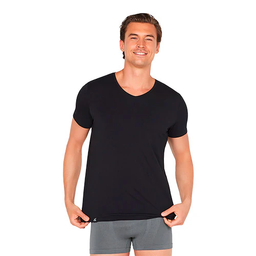 Boody Men´s V-neck T-shirt Sort | Str. Xl