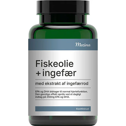 Mezina Fiskeolie med ekstrakt af Ingefærrod | 90 kapsler