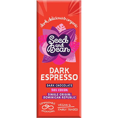 Seed & Bean Mørk Chokolade 58% Espresso Økologisk | 25 g