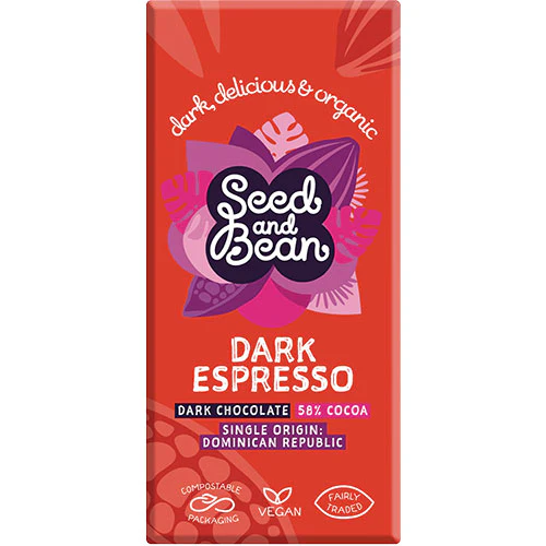 Seed & Bean Mørk Chokolade 58% Kaffe Espresso Økologisk | 75 g