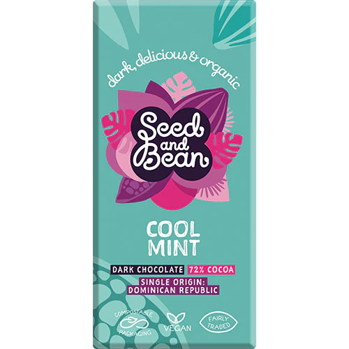 Seed & Bean Mørk Chokolade 72% M. Mint Økologisk | 75 g