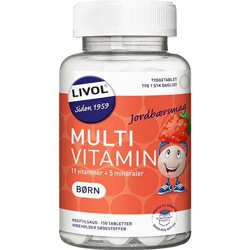 Livol Multivitamin Børn Jordbær | 150 tabletter