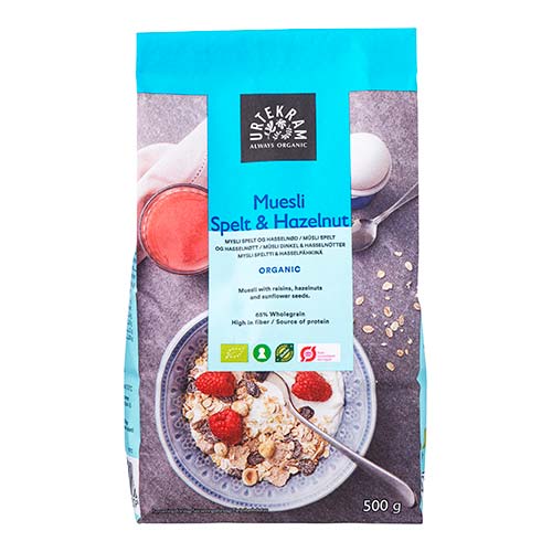 Urtekram Mysli Spelt & Hasselnød Økologisk | 500 g