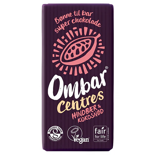 Ombar Bar Økologisk 70 g | Hindbær & Kokosnød