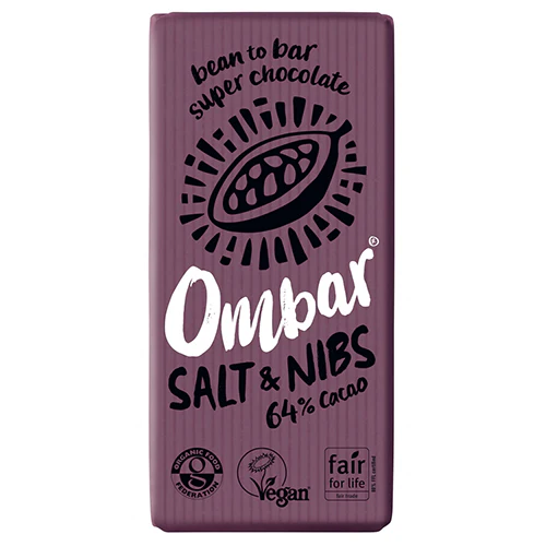 Ombar Bar Økologisk 70 g | Salt & Kakaonibs 64% Kakao