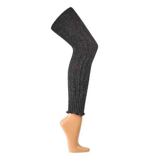 Overknee Benvarmere med Alpaka Uld | Antracit