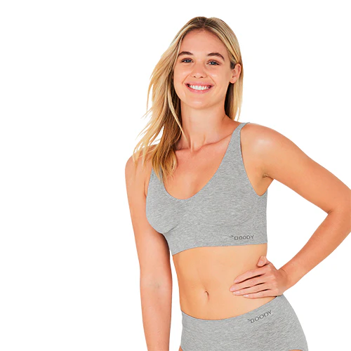 Boody Padded Shaper Crop Bra Lysegrå | Str. Xl