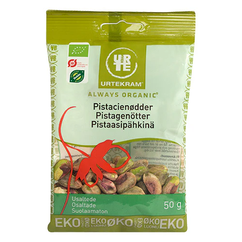 Urtekram Pistacienødder Uden Skal Økologisk | 50 g