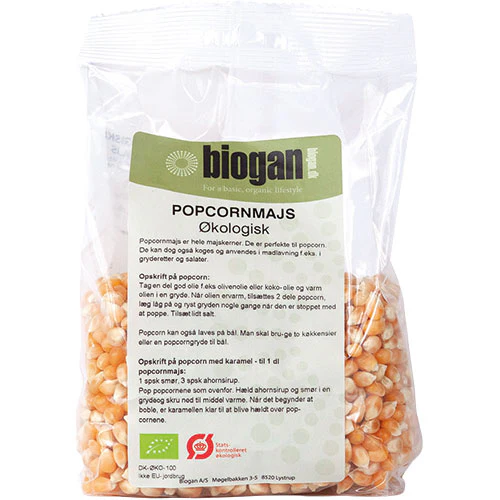 Biogan Økologiske Popcornmajs | 500 g
