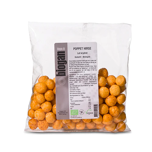 Biogan Poppet Hirsekugler Økologisk Let | 75 g