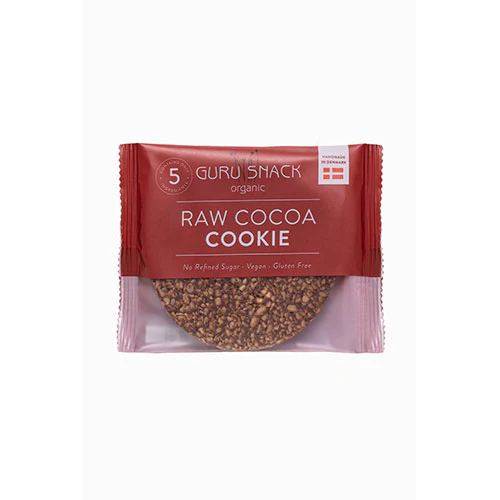 Guru Snack Raw Cocoa Cookie Økologisk Enkeltvis Indpakket | 55 g
