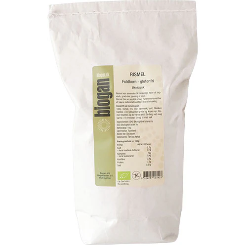 Biogan Økologisk Glutenfri Rismel Fuldkorn | 1 kg