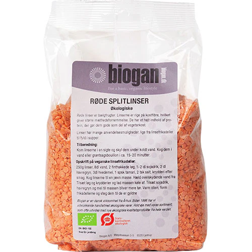 Biogan Økologiske Røde Linser | 750 g