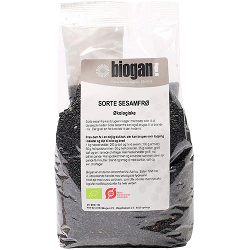 Biogan Økologiske Sorte Sesamfrø | 500 g