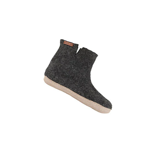 SHUS Uldstøvle m. Læder Sål Dark Grey | 36