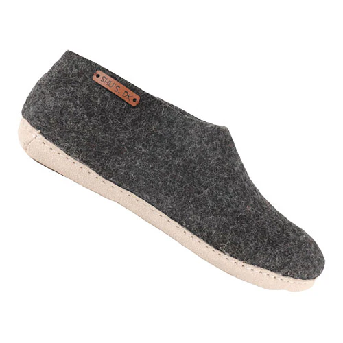 SHUS Hjemmesko m. Læder Sål Dark Grey | 37