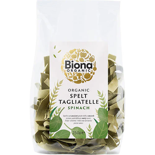 Biona Organic Spelt Tagliatelle Spinat Pasta Økologisk | 250 g