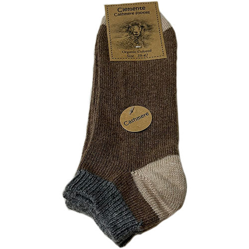 Cashmere Strømper Mellemgrå/camel | Str. 43/46