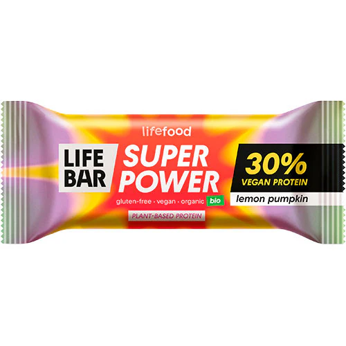 Lifefood Super Power Proteinbar Økologisk | Lemon Pumpkin