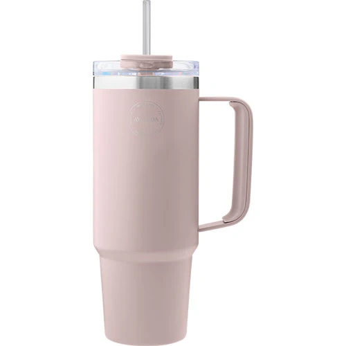 Thermo Cup with Straw Soft Rose