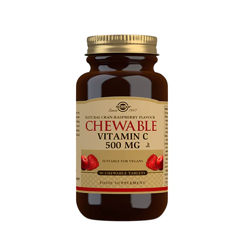 Solgar Vitamin C Tyggetablet Tranebær Hindbær Smag | 90 tabletter