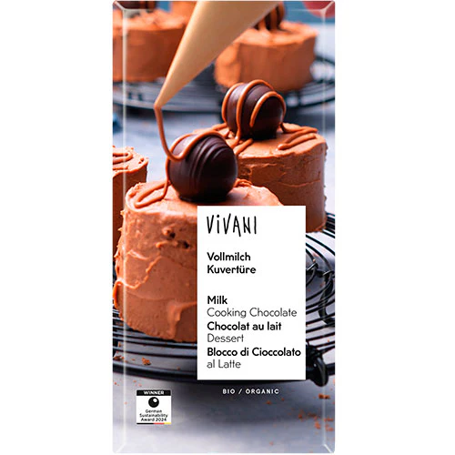 Vivani mælkechokoladeovertræk 35% Økologisk | 150 g