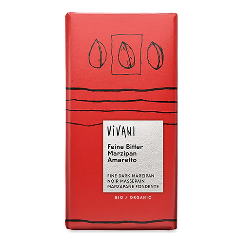 Vivani Mørk Marcipan Amaretto Økologisk | 100 g