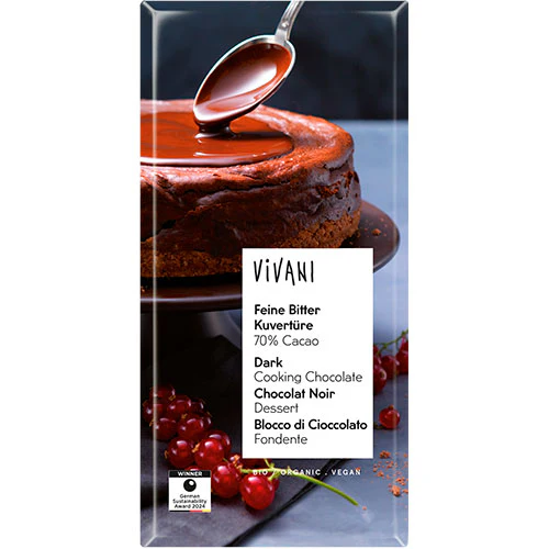 Vivani mørk overtrækschokolade 70% Økologisk | 150 g