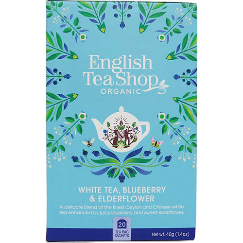 English Tea Shop White Tea, Blueberry & Elderflower Økologisk | 20 breve