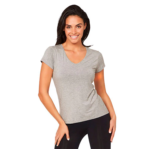 Boody Women´s V-neck T-shirt Lysegrå | Str. M