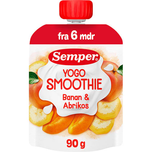 Semper Yogo Smoothie Med Banan Og Abrikos Fra 6 Mdr. | 90 g