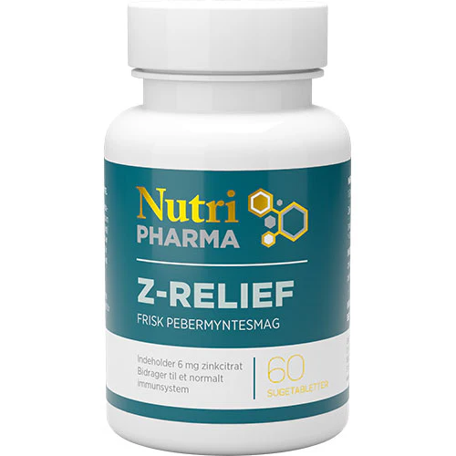 NutriPharma Z-relief Zink Sugetabletter | 60 tabletter